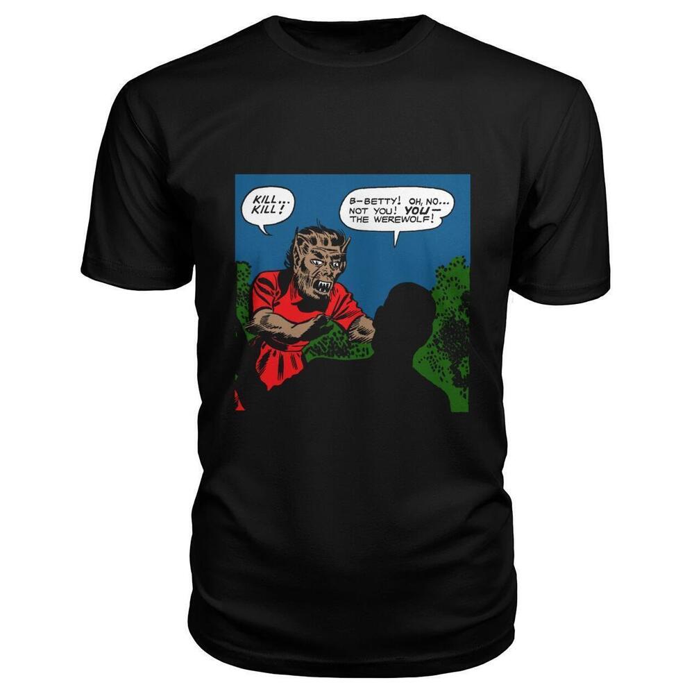 Horror Comic Pop Art Design Female Werewolf Attacks Tshirt